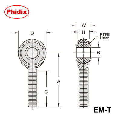 دو قطعه EM-T / EF-T سری PTFE-Lined Ends Ends