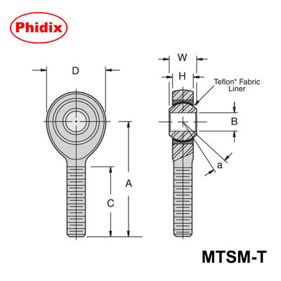 MTSM-T/MTSF-T سری PTFE-طرح بندی میله پایان: دقت بالا-حفاظت کم-حاملات برای اتوماسیون و ماشین آلات سنگین
