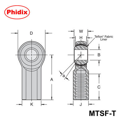 MTSM-T/MTSF-T سری PTFE-طرح بندی میله پایان: دقت بالا-حفاظت کم-حاملات برای اتوماسیون و ماشین آلات سنگین