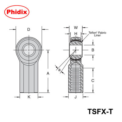 TSMX-T/TSFX-T PTFE-Lined Heavy-Duty Rod Ends ️ کنترل دقیق حرکت برای کاربردهای با بار بالا
